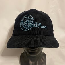 Vintage Alaska Petroleum Contractors inc. Snapback Corduroy Hat Black