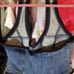 Generation kiss denim halter top with fur trimming