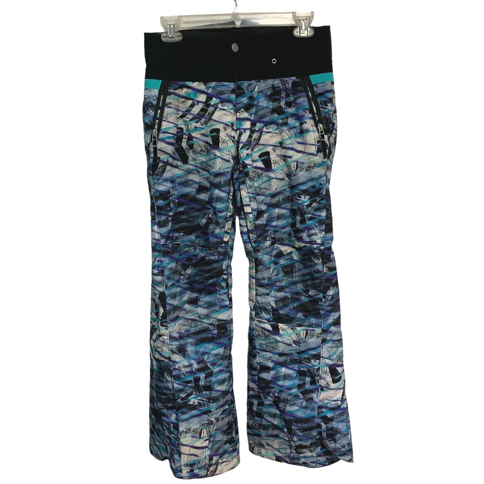 Obermeyer Teen Girls Blue Mosaic LinedSnow Pants Size Medium 10/12