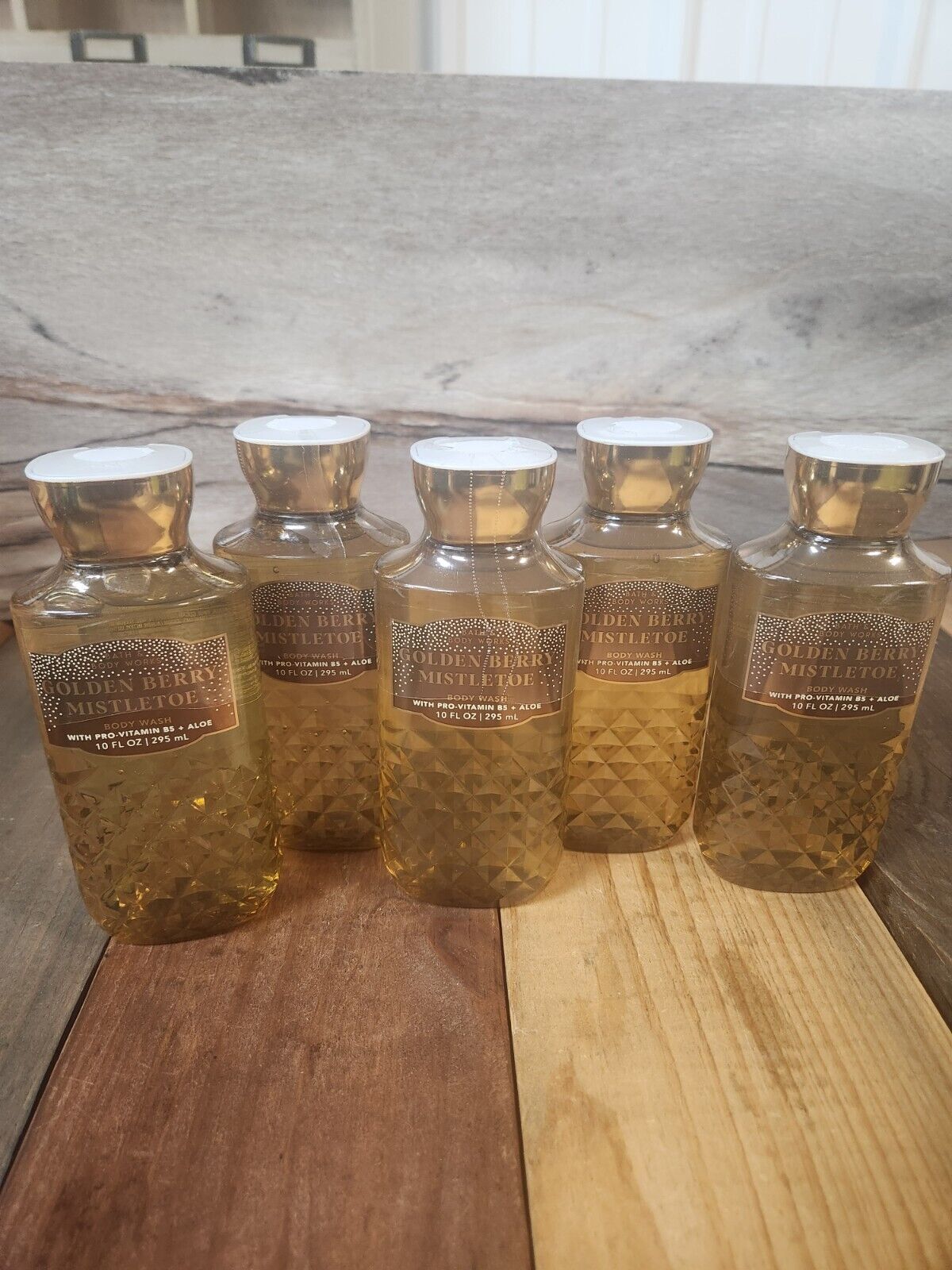 5PK Bath & Body Works Golden Berry Mistletoe Shower Gel Body Wash NEW