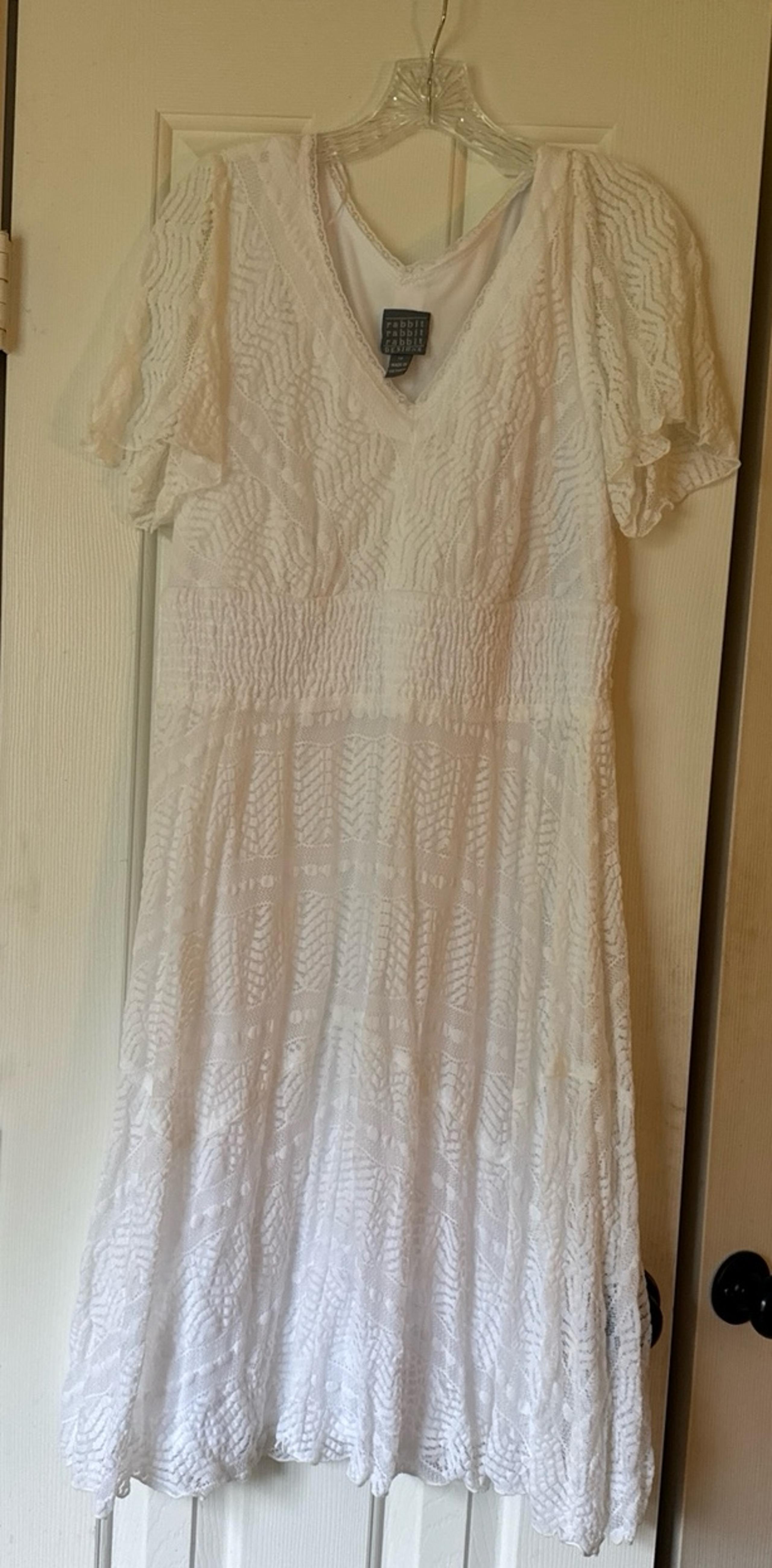 NWOT Rabbit Rabbit Rabbit white lace midi dress size 14