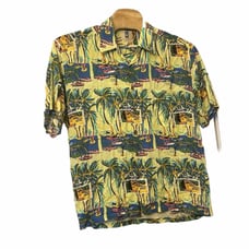 KAHALA Short Sleeve Button Down Hawaiian Shirt Classic Car Men's XL