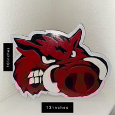 Custom made wooden Razorback sign