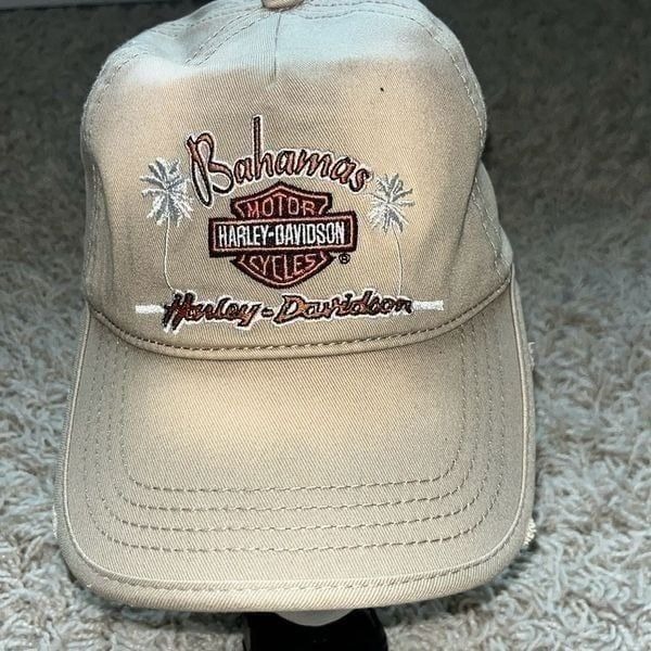 Vintage Harley Davidson spell out adjustable dad hat, distressed