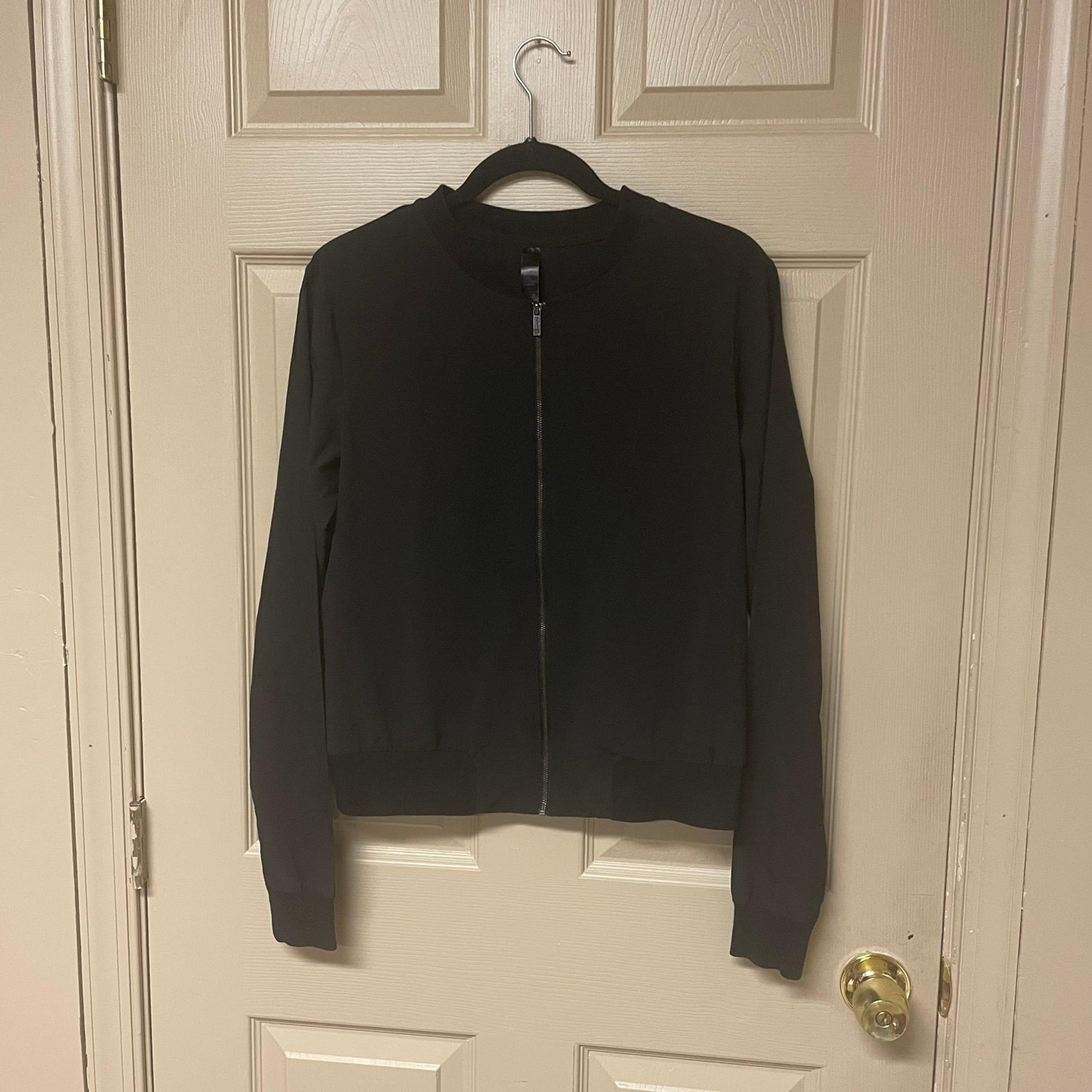90 Degree by Reflex Black Bomber Jacket Zip Front Women’s Size Small Activewear