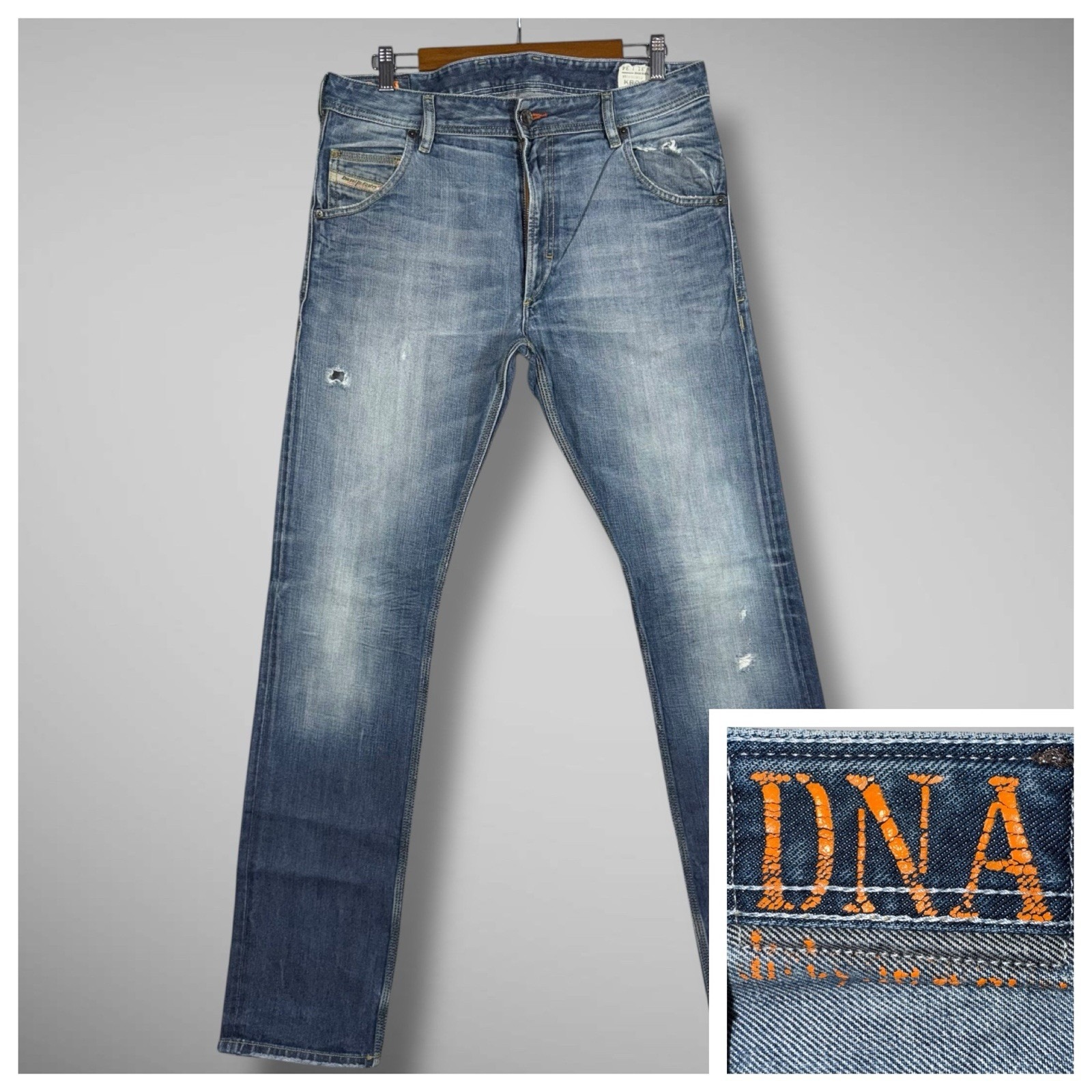 Diesel Krooley Regular Slim Carrot Jeans Mens 31x32 DNA Dirty New Age Zip Fly