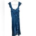 Socialite Blue Satin Ruffle Faux Wrap Dress