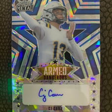 CJ Carr Auto 2/7 Blue Cracked Ice 2024 Leaf Metal AD-CJC Norte Dame
