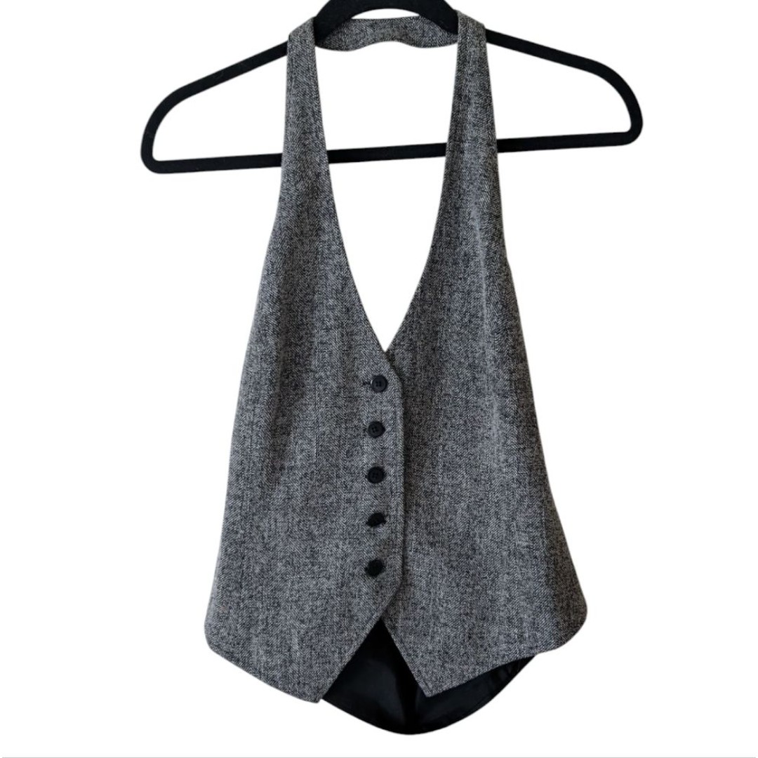Newport News Halter Waistcoat Gray Best Size 12