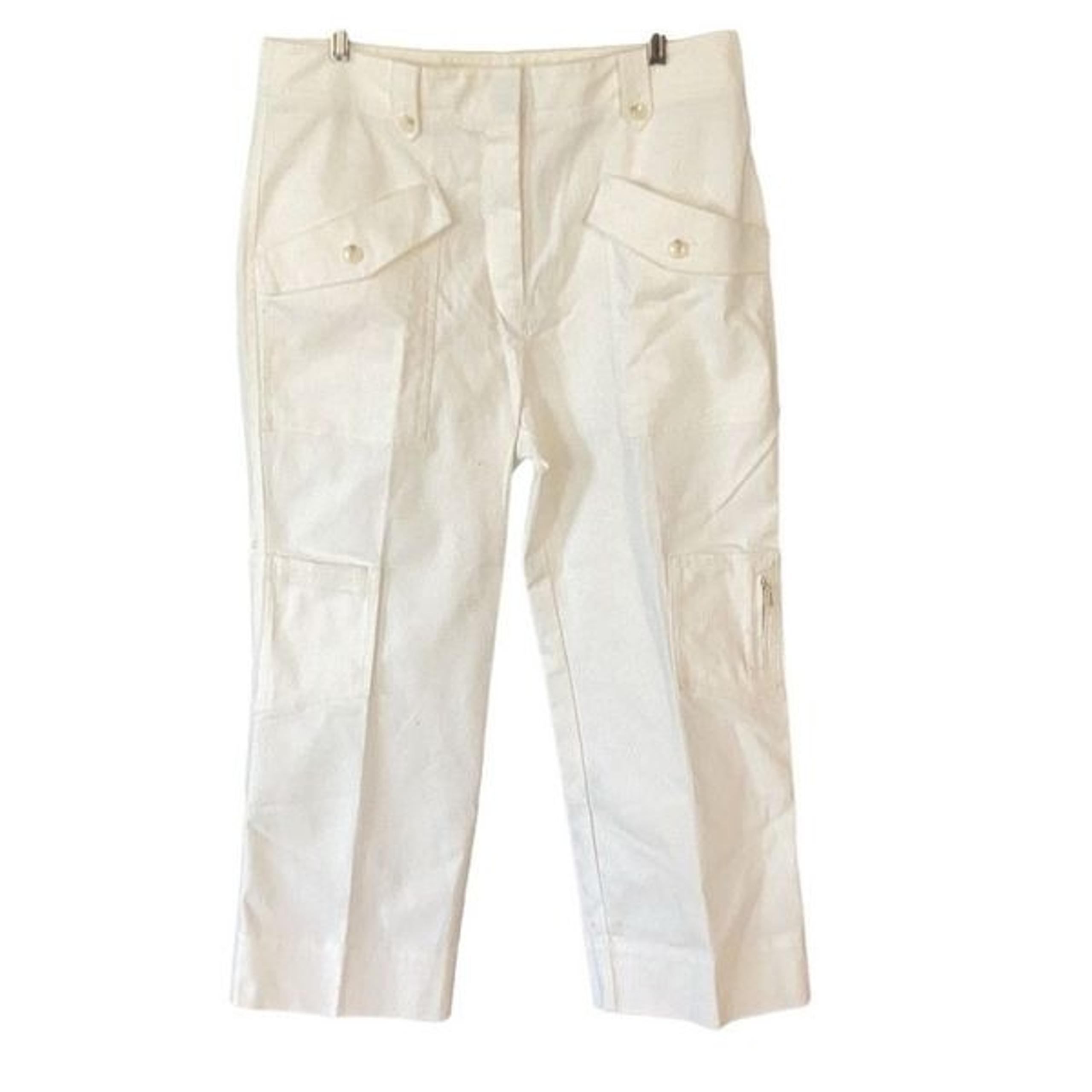NWT Anthropologie White Cream Cargo Pants Jeans Women’s 14