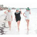 TUNIC BEACH COVER UP T. Zovich Solid with Floral Trim Swim Sustainable Black NWT