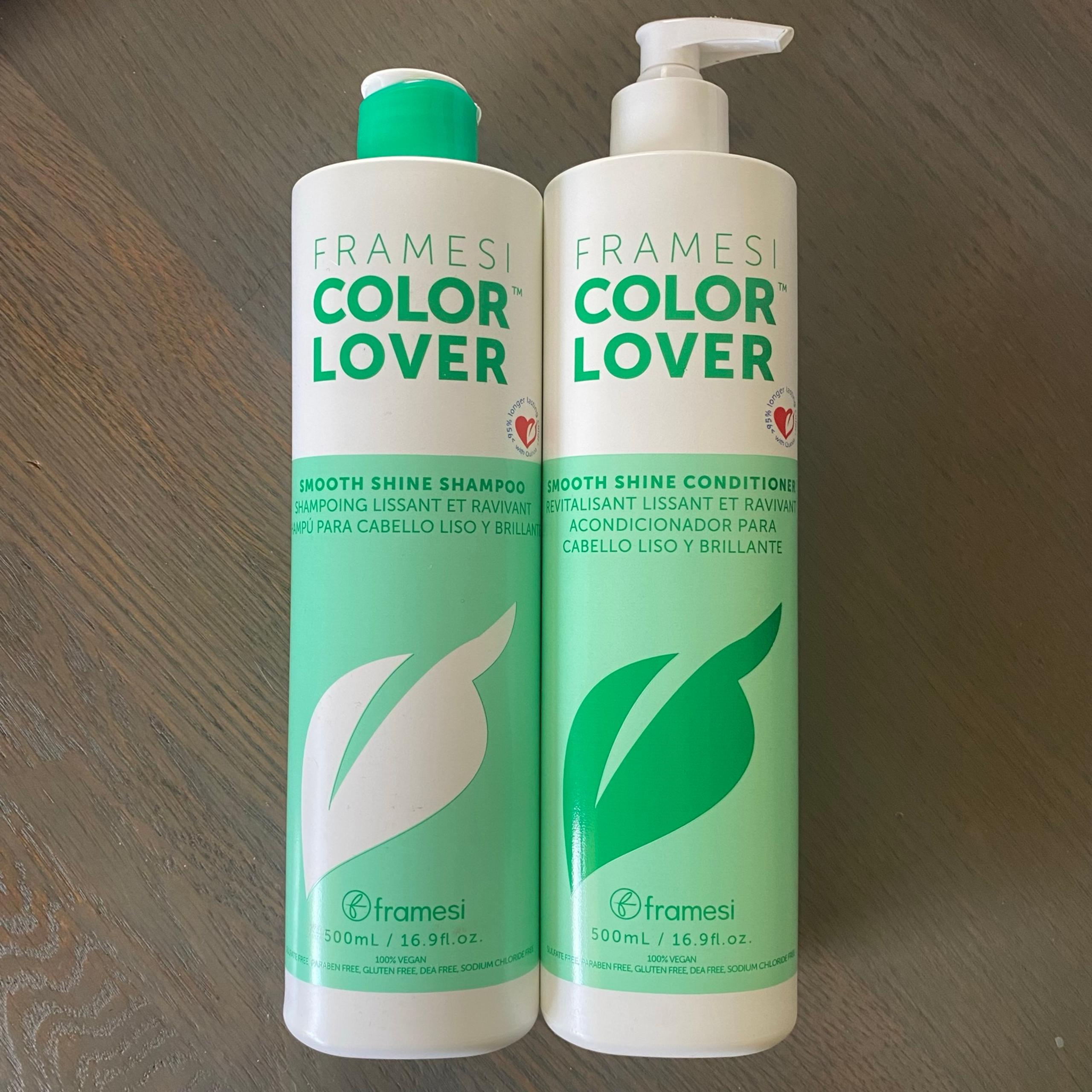 Framesi Color Lover Smooth Shine Shampoo and Conditioner set size 16.9fl oz each