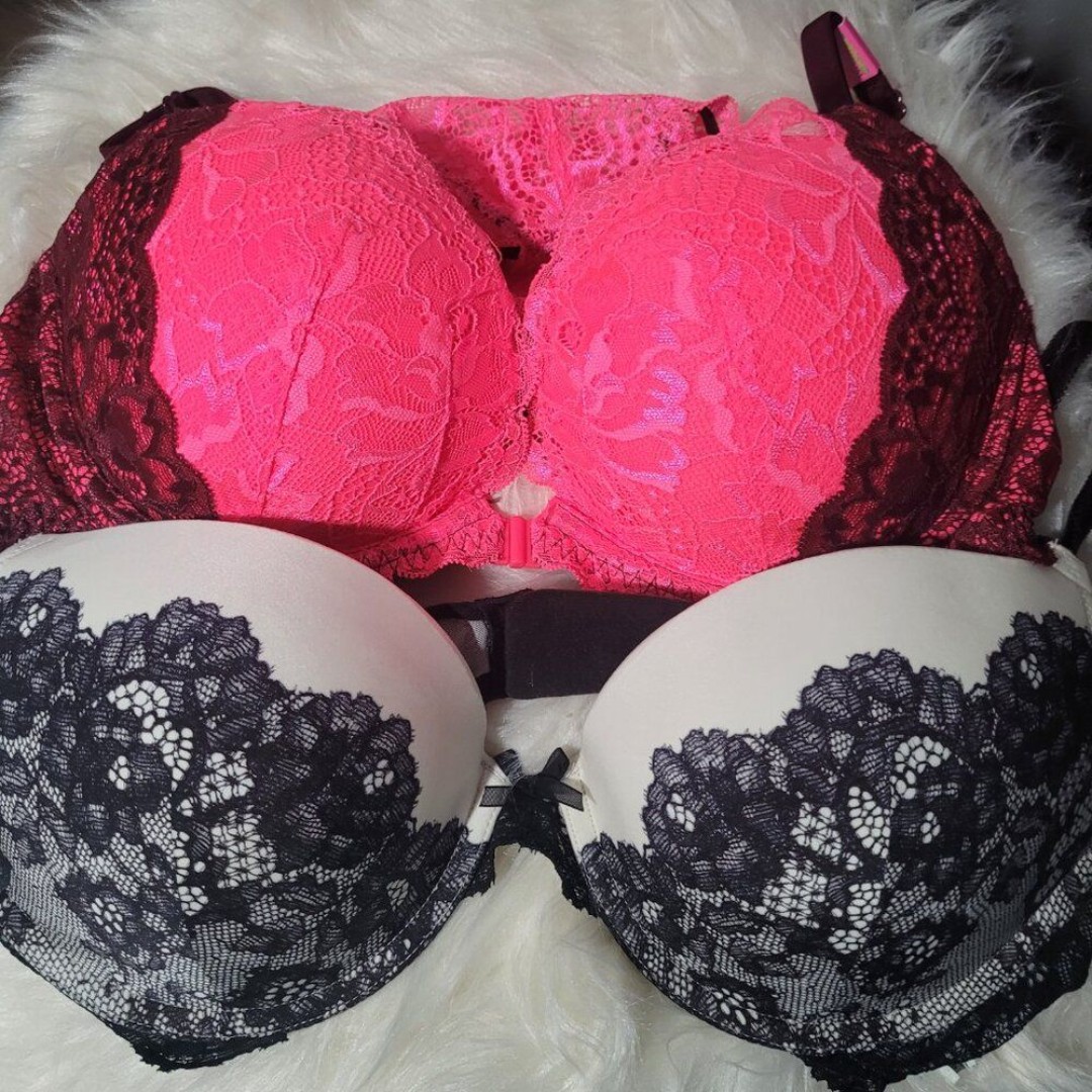 (2) PINK Victoria's Secret (NWT) & Victoria's Secret Pushup Bras 36C