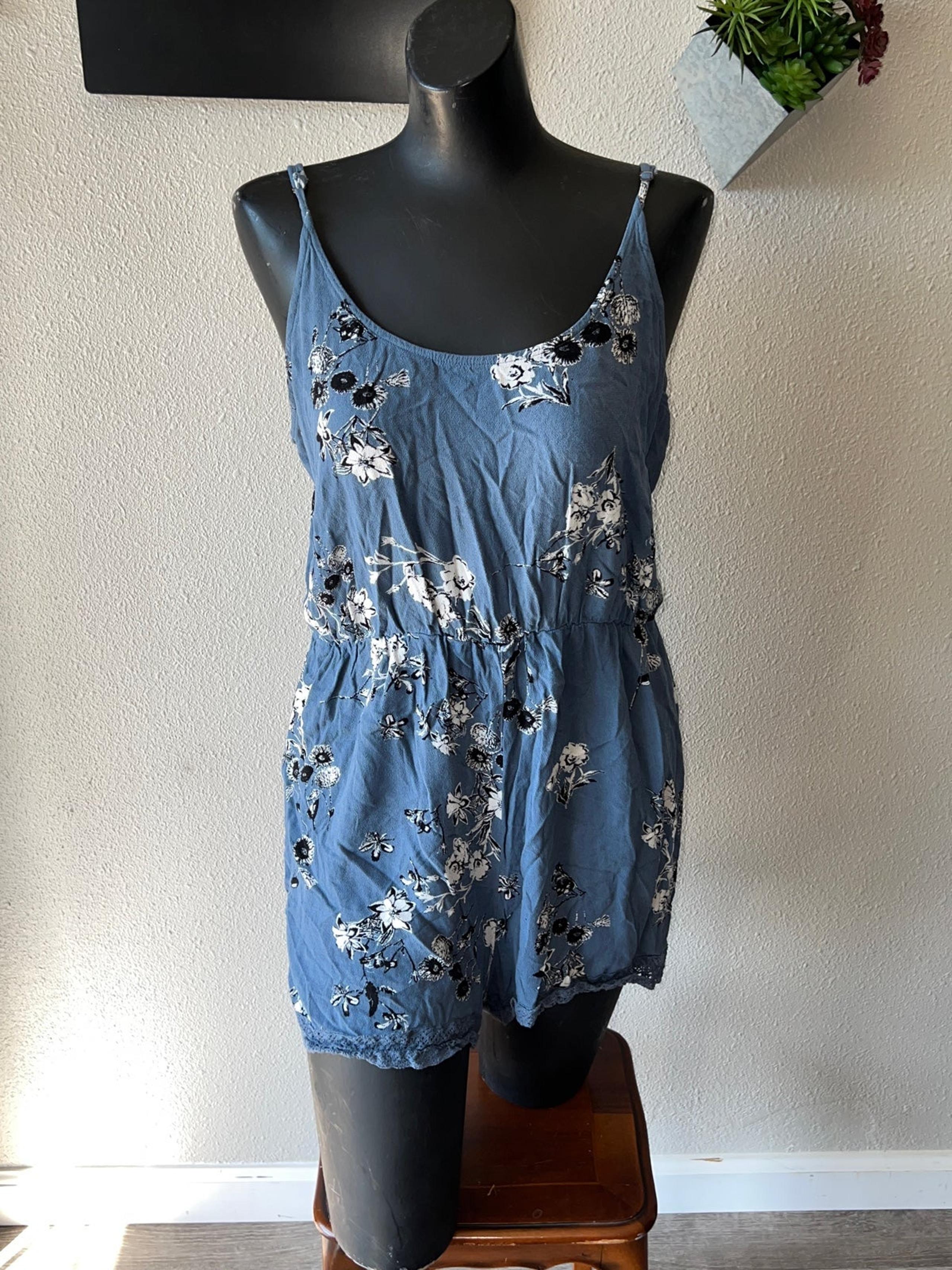 Kendall & Kylie Blue Large Floral Romper