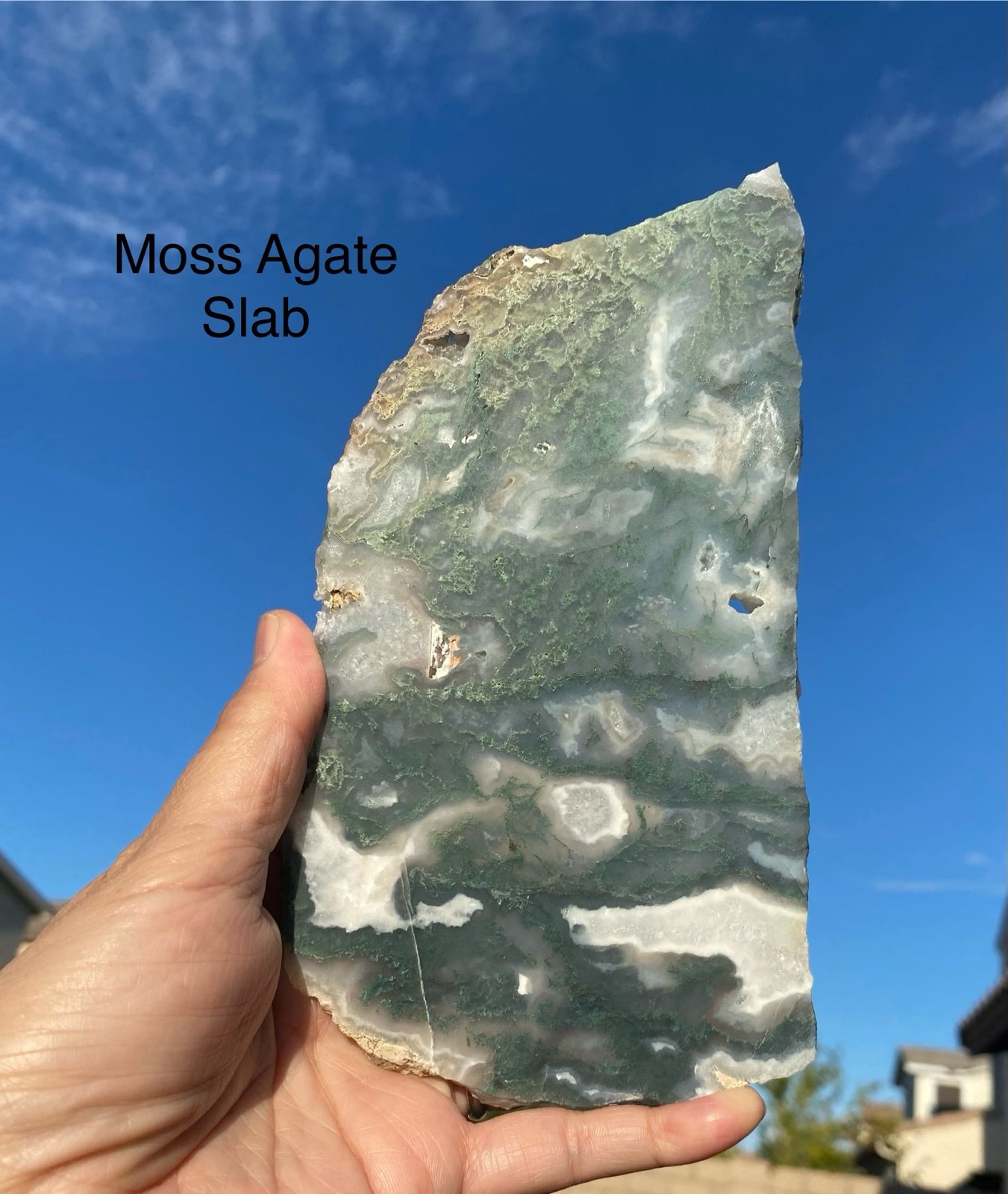 Moss Agate Genuine Stone Slab 227g LAST ONE