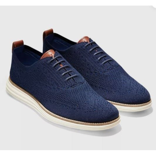 Men Cole Haan Original Grand Stitchlite Wingtip Oxford Knit Upper Shoes