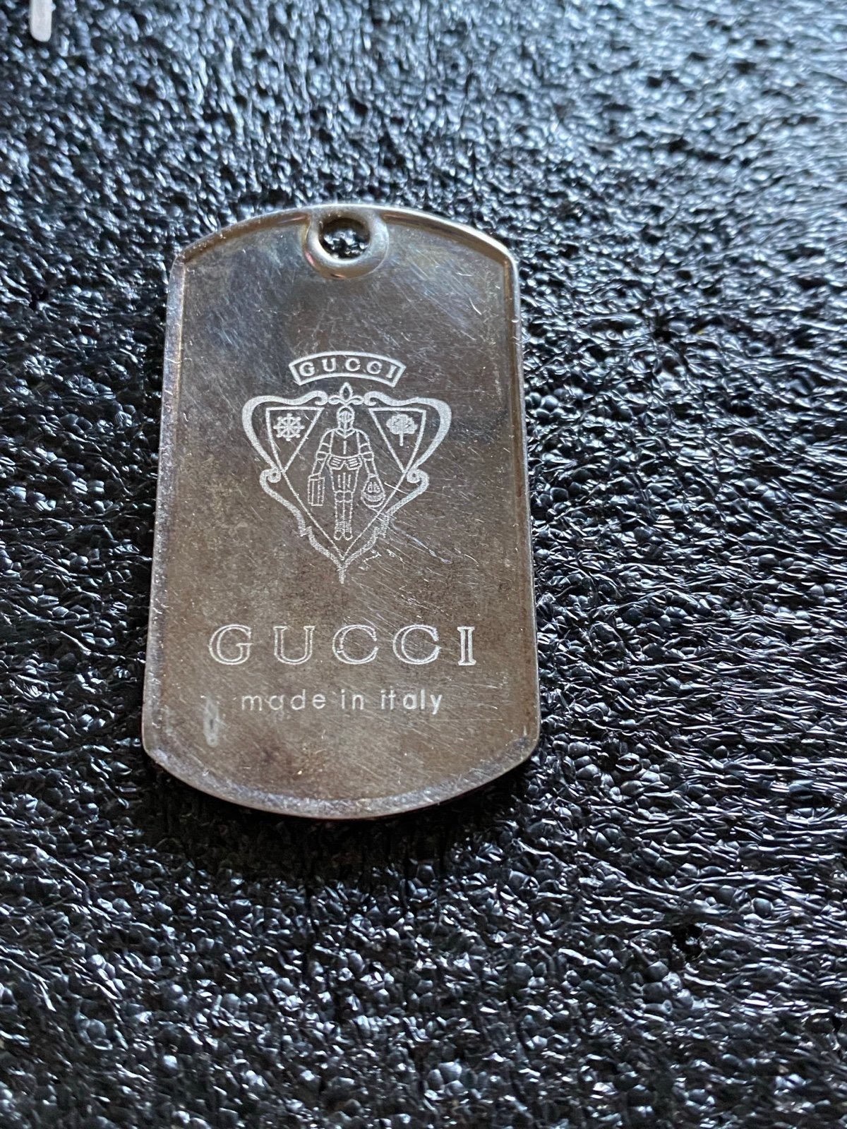 Preowned Gucci Sterling Silver Dog Tag