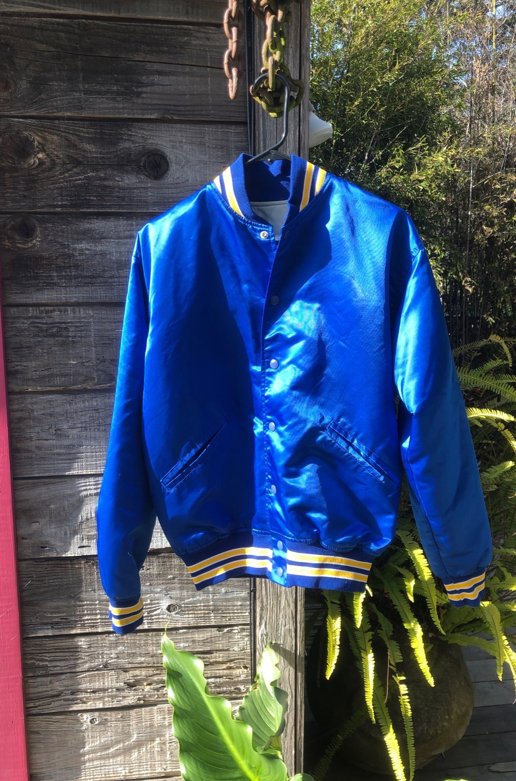 Felco Blue Nylon Bomber Jacket