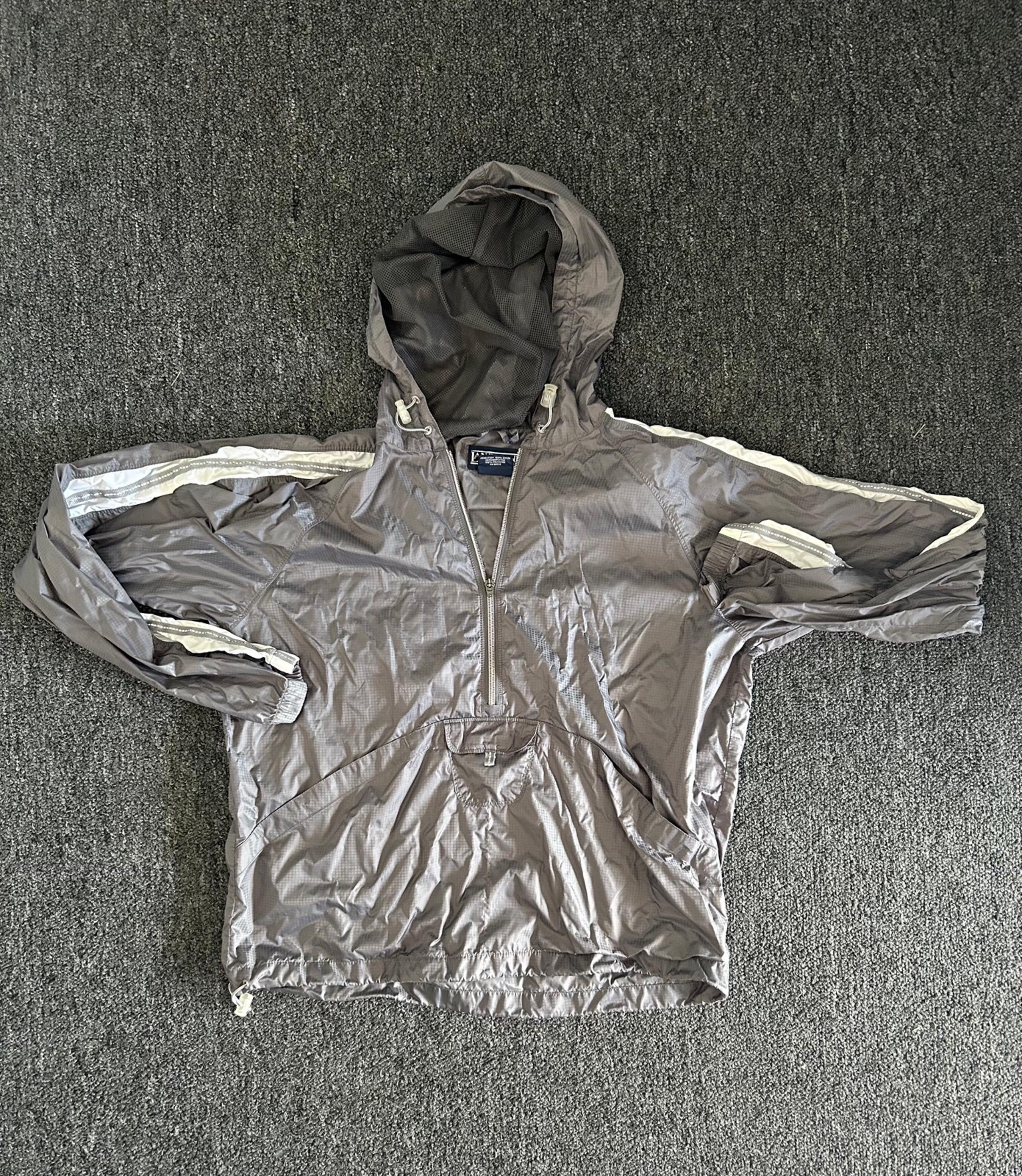 Lands’ End men’s gray 1/4 zip windbreaker. Size medium
