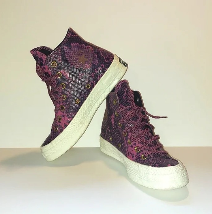 Converse Chuck Taylor Snake Print Leather High Top Sneakers