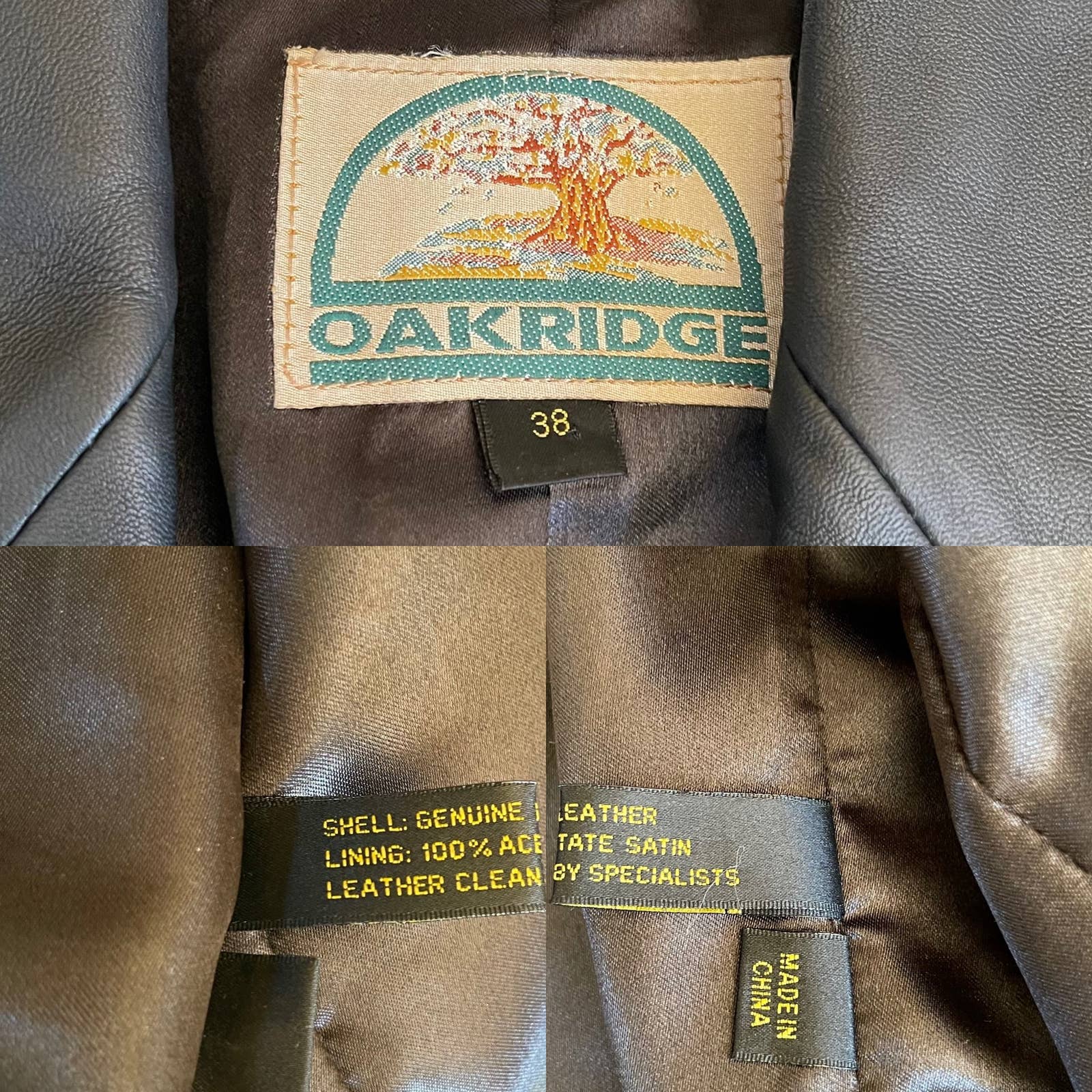 Vintage western leather blazer jacket single breasted Oakridge black genuine outlet L