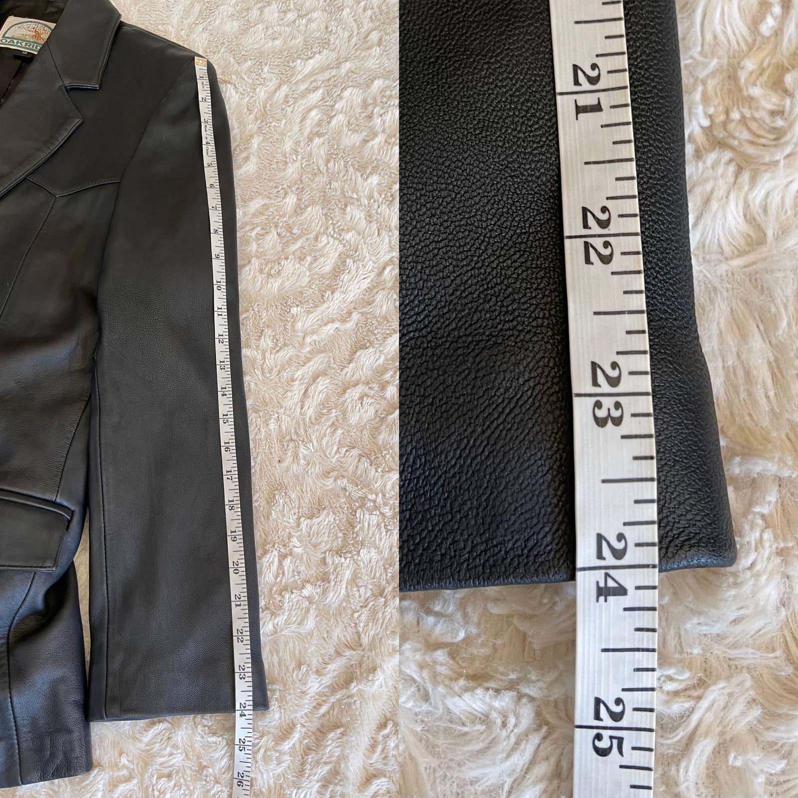 Vintage western leather blazer jacket single breasted Oakridge black genuine outlet L