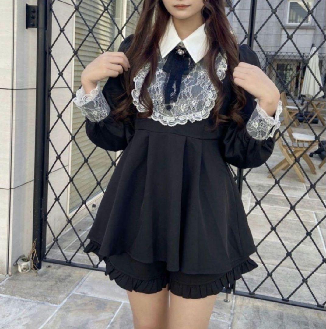 ROJITA York Lace Set Up in Black