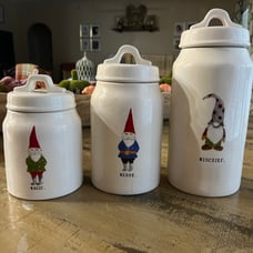 Christmas Rae Dunn Gnome Canister Set