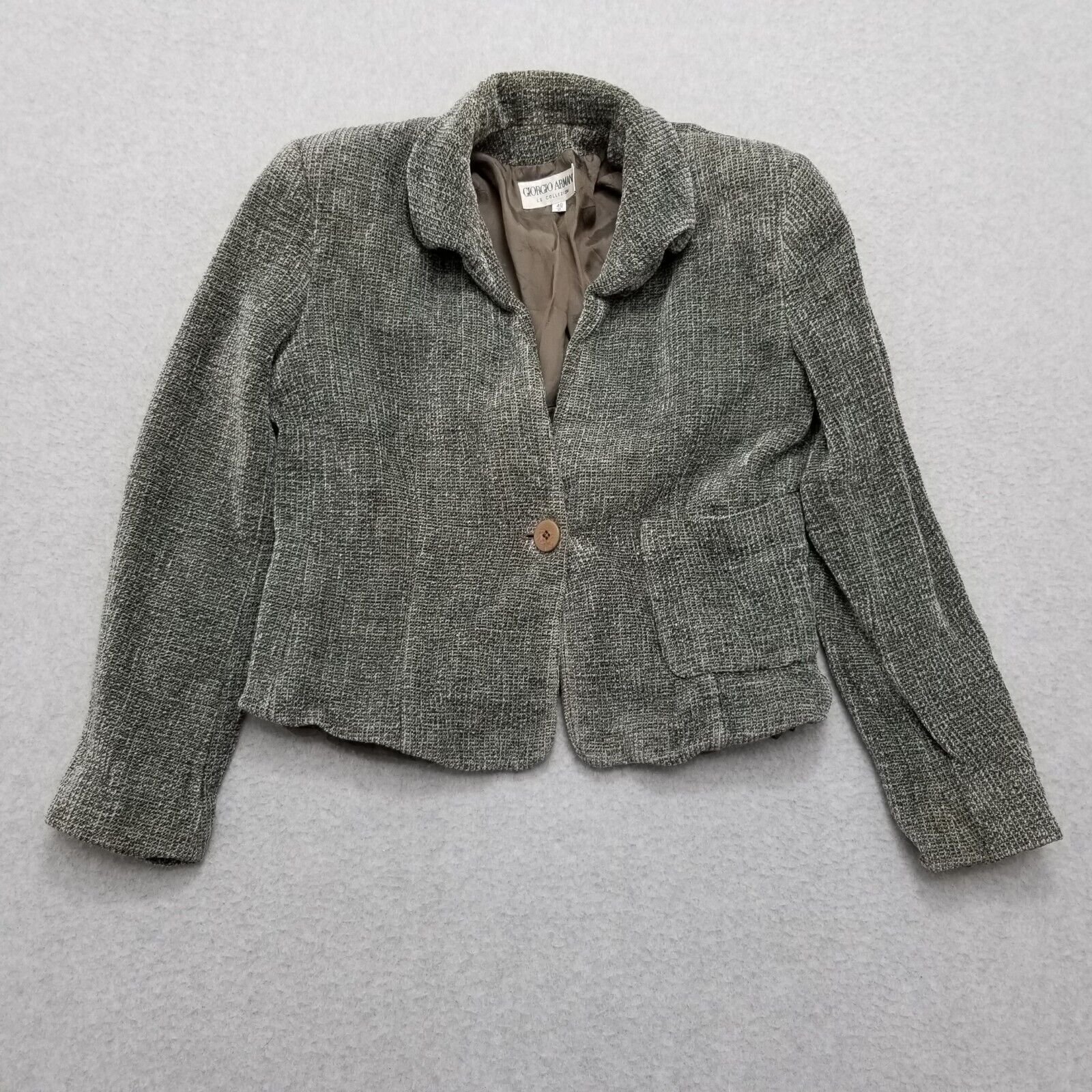Giorgio Armani Blazer Womens 6 Beige Button Casual Made In Italy 40