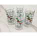 Coca Cola Frosted Tall Glass 6 Christmas Holly Berry 16oz Libbey Tumbler x4