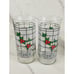 Coca Cola Frosted Tall Glass 6 Christmas Holly Berry 16oz Libbey Tumbler x4