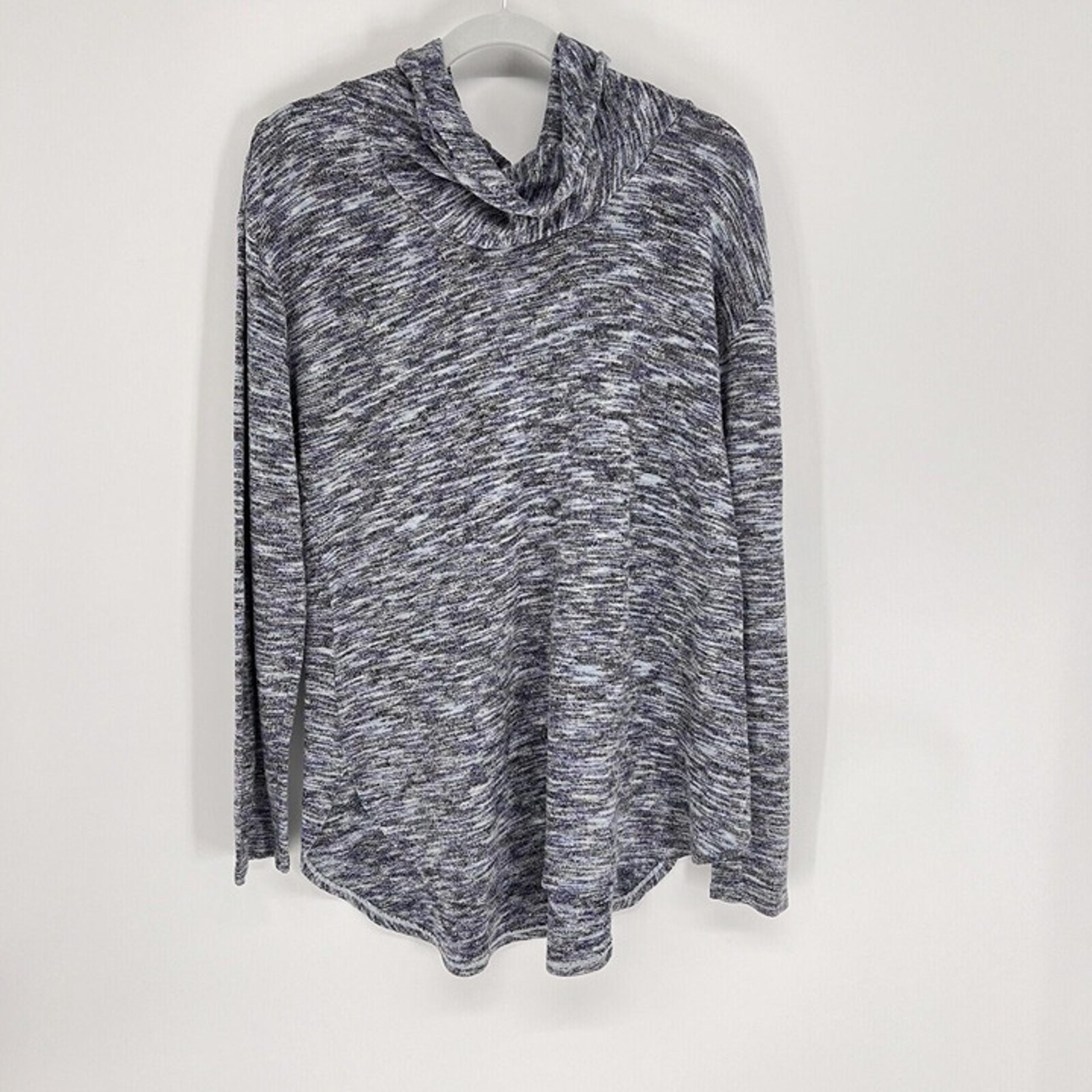 Knox Rose Cowl Neck Sweater Blue Gray Purple Long Sleeve XXL