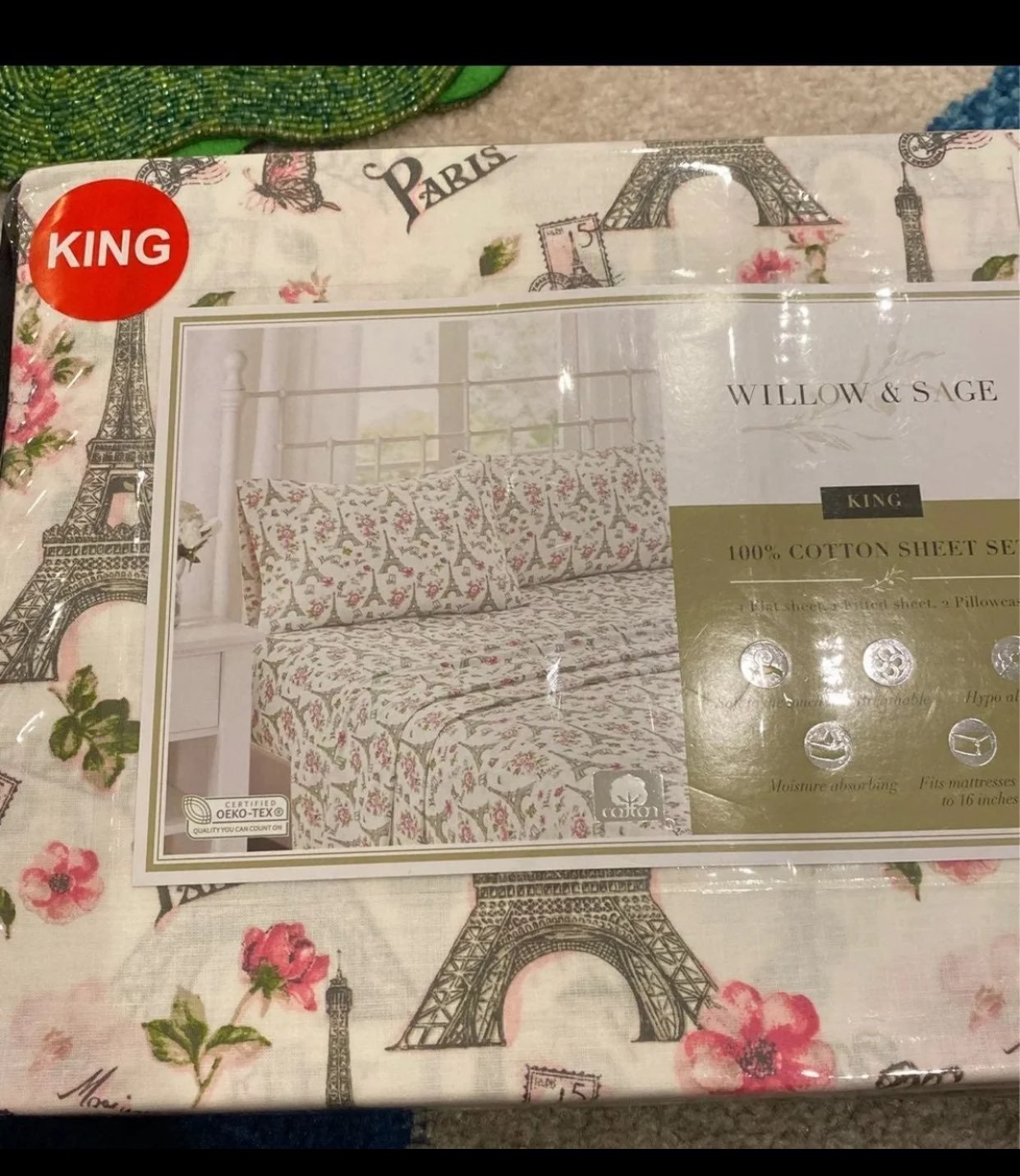 Paris king sheets set collection