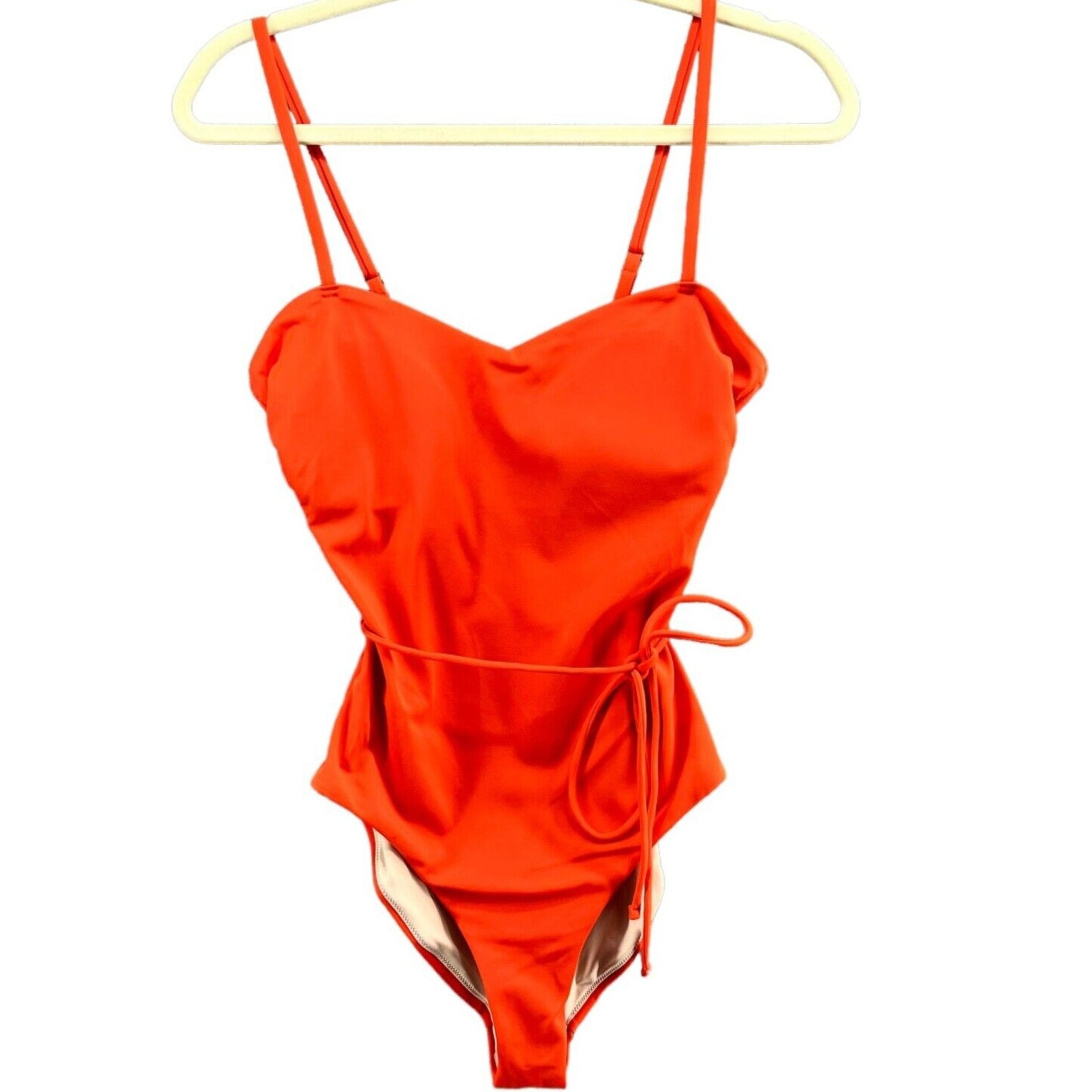 Chelsea28 Easy Retro One Piece Swimsuit Women S Orange Tie Waist Adjustable