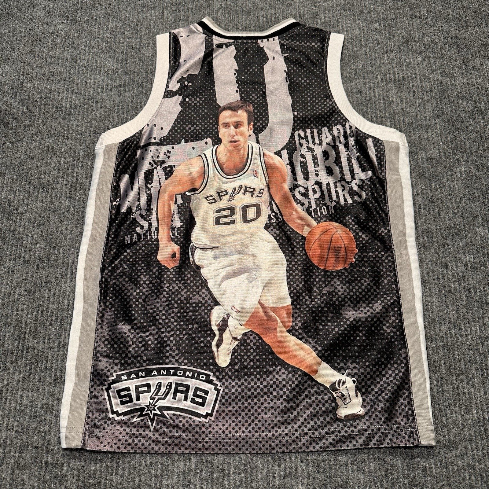 Majestic San Antonio Spurs Manu Ginobili #20 NBA Basketball Jersey YOUTH 10/12