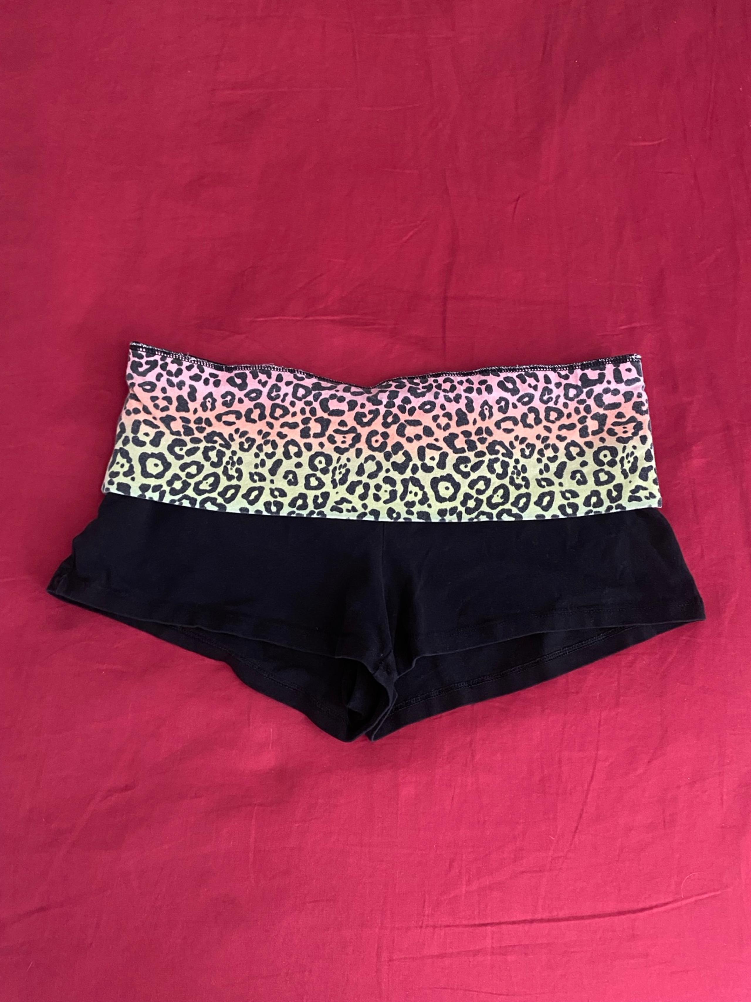 No Boundaries Multicolor Rainbow Cheetah Foldover Shorts