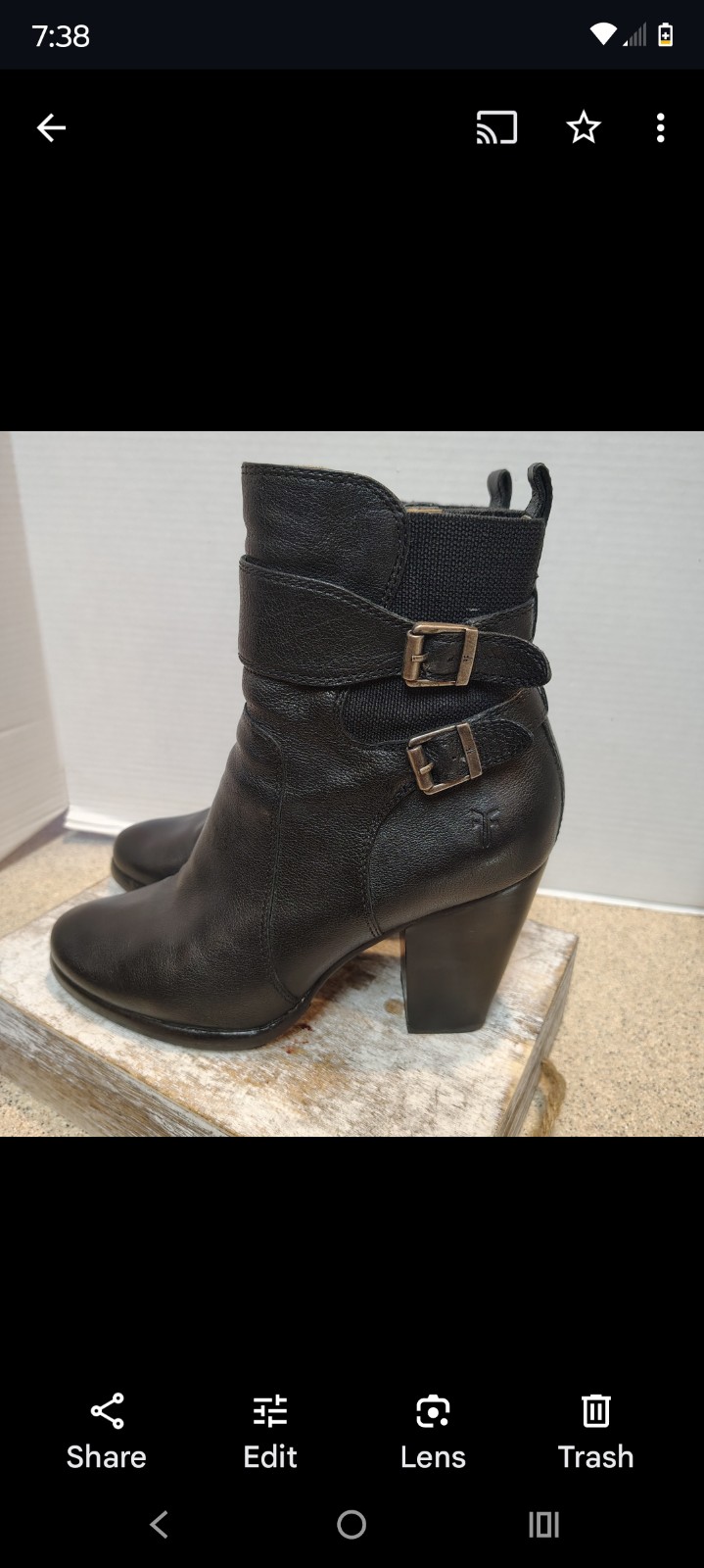 FRYE Buckle Patty Gore Leather Boots Size 9