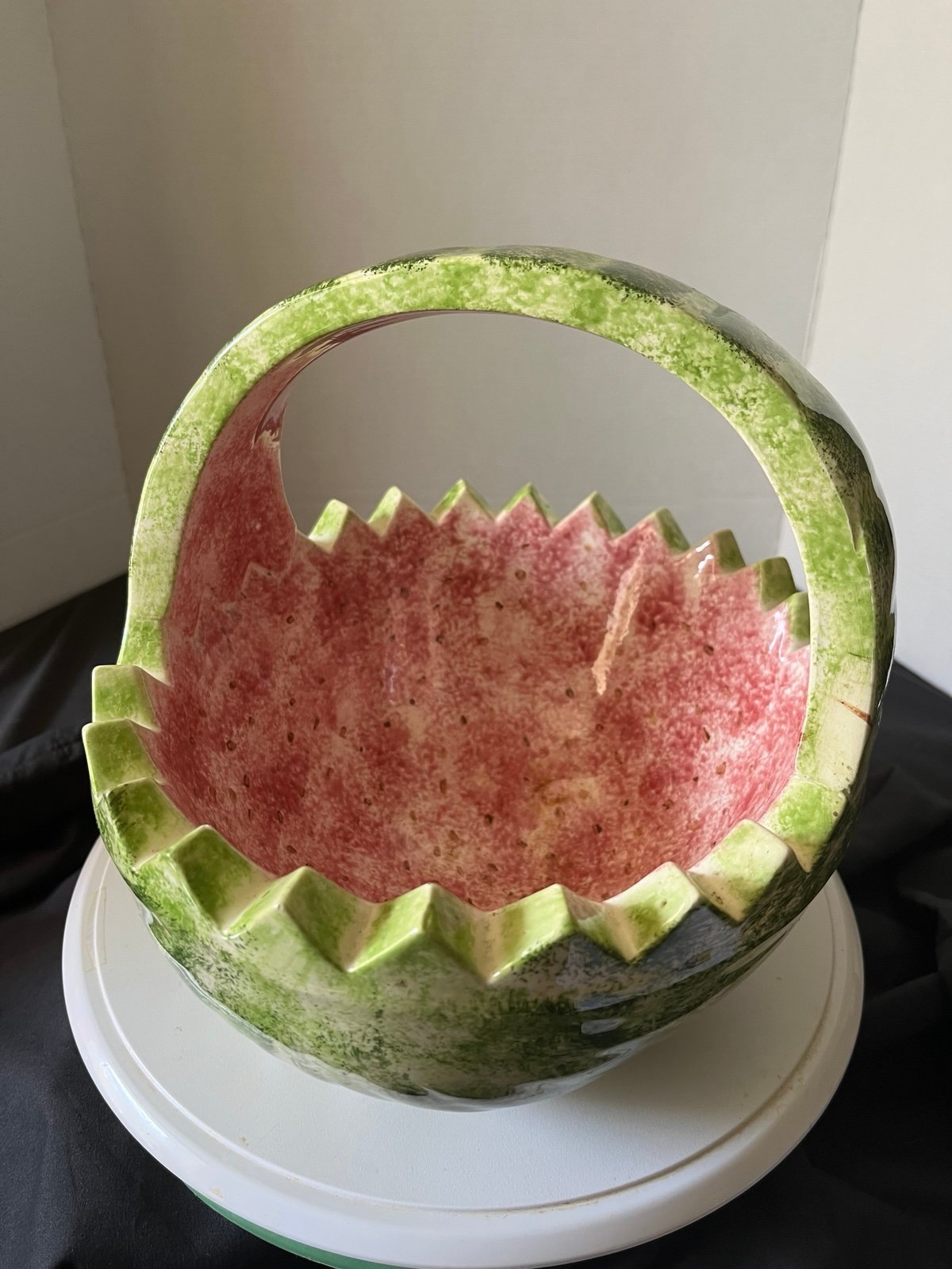 Vintage Ceramic Watermelon Basket Dish