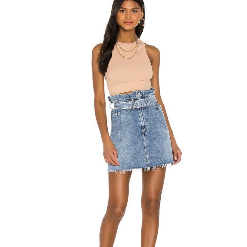 New AGOLDE 90s Slim Denim Mini Skirt Size 25