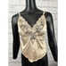 Chantilly Maidenform ILGWU Floral Lace Sleeveless Beige Women's Size 36 Vtg 80s