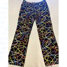 Loudmouth Pants Women's Size 12 Ladies Golf Black Multicolor Swirls