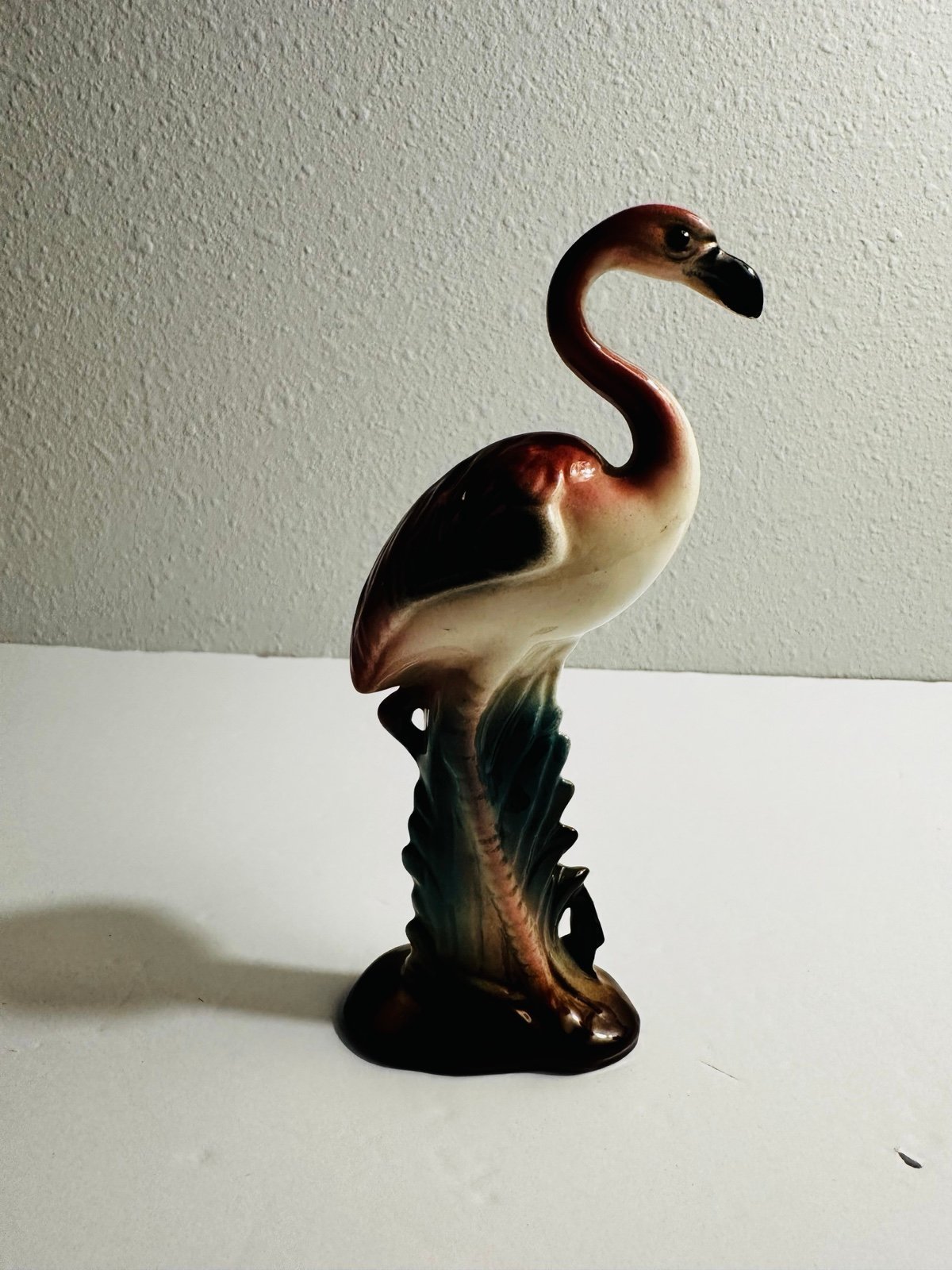 VTG Pink Flamingo Calif Pottery Ceramic Figurine Statue 1950's 6.5”