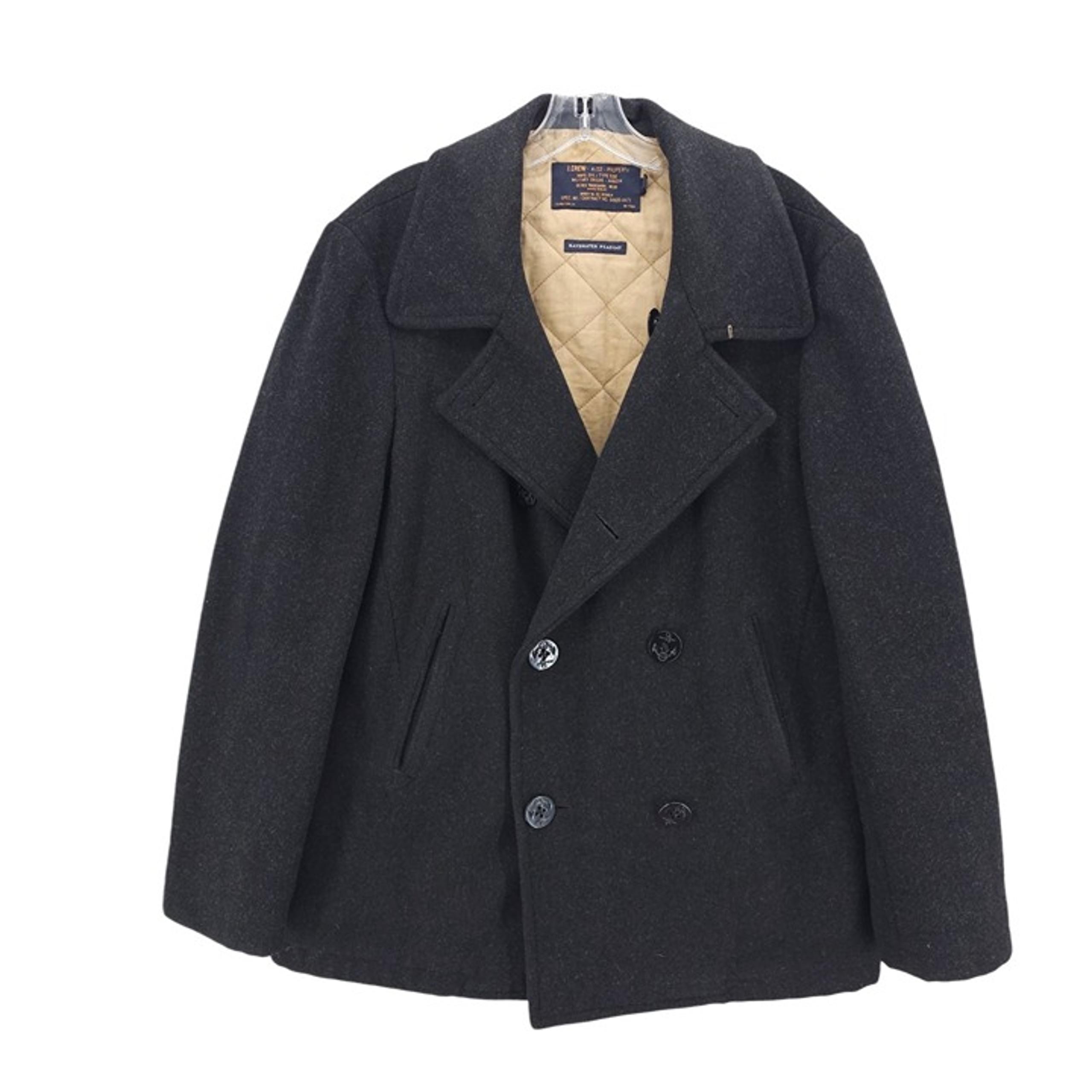 J.CREW Bayswater Peacoat 100% Wool Charcoal Black Insulated Men's MEDIUM