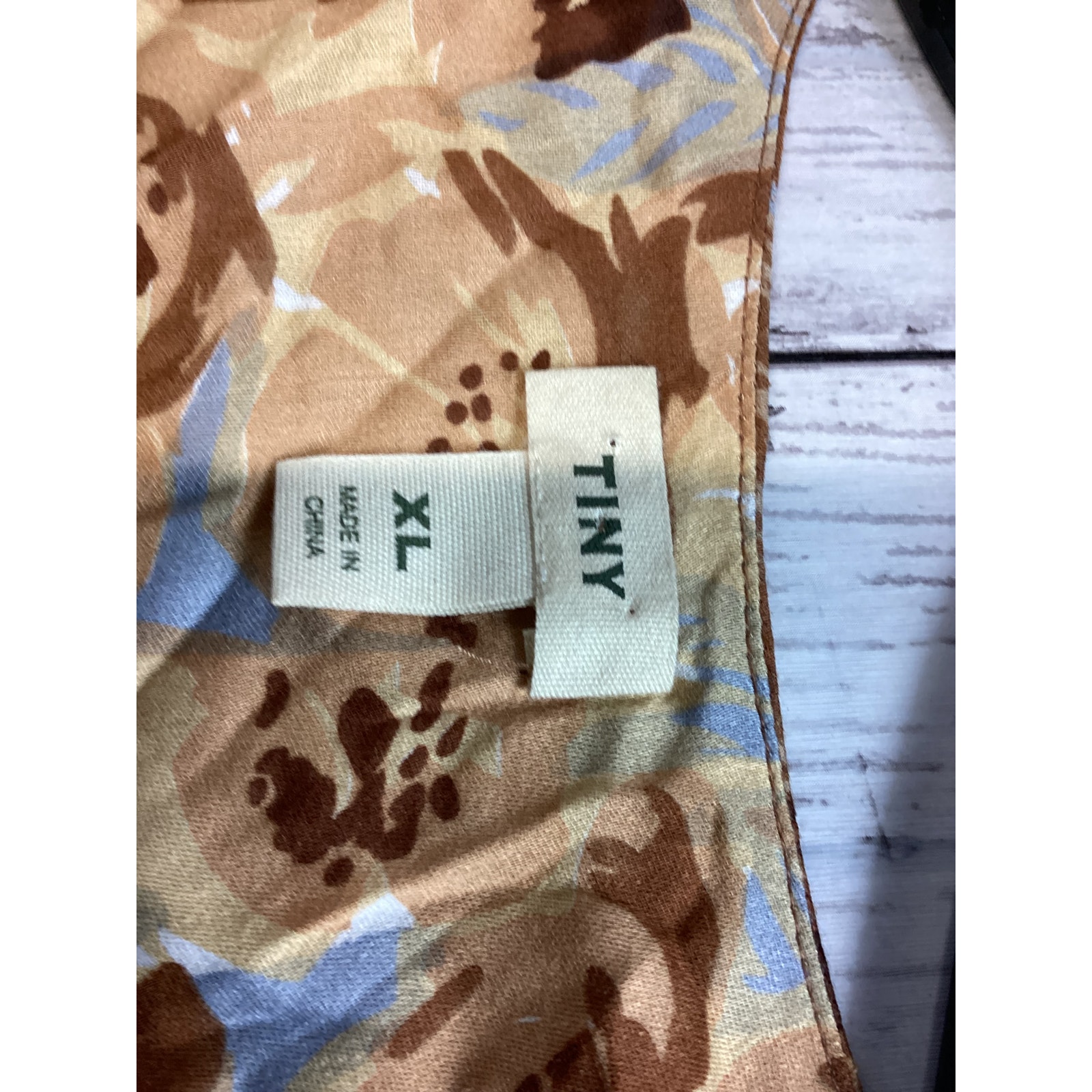Anthropologie Tiny Valentina Long-Sleeve Printed Surplice Top Size XL Brown - detail