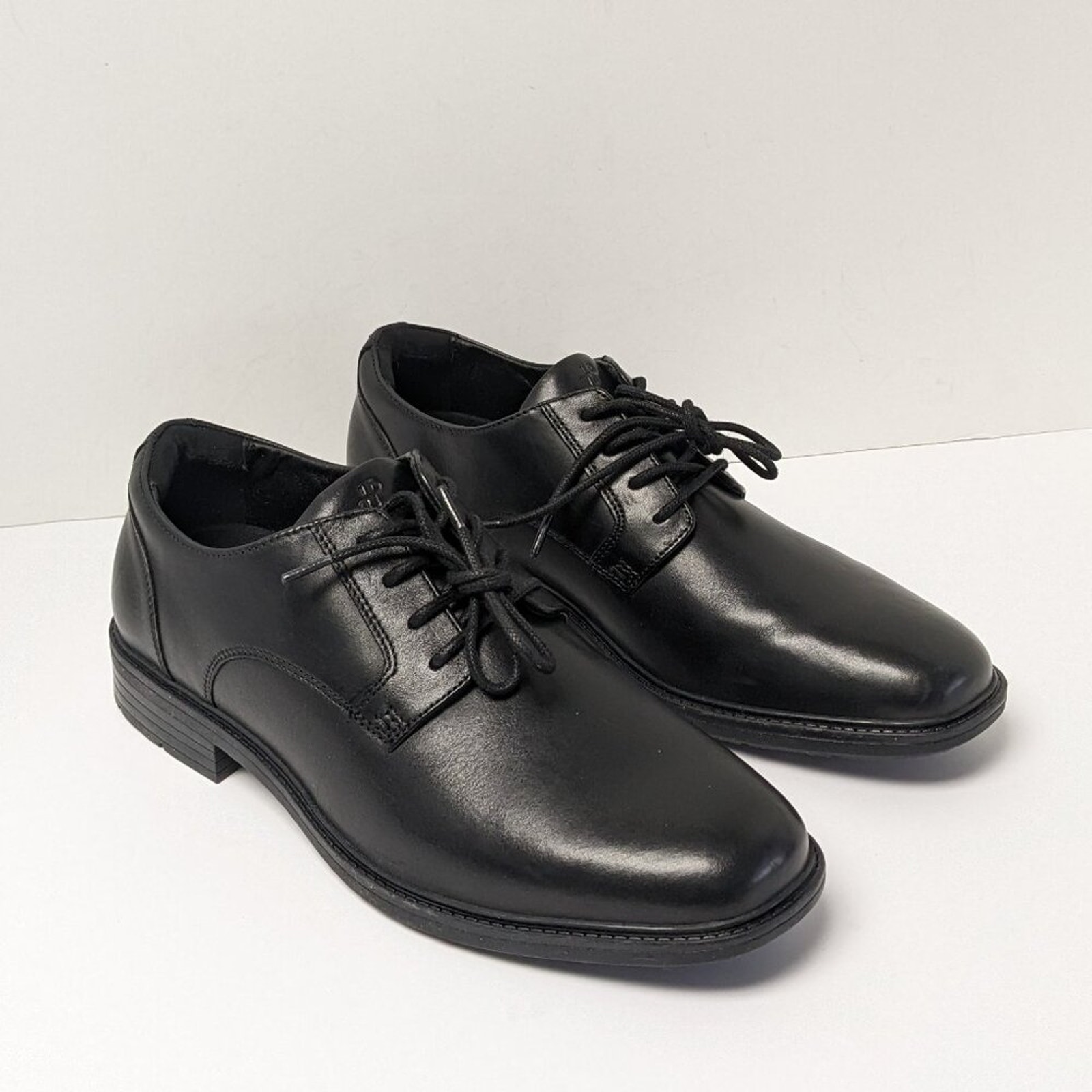 Hush Puppies Finn Oxford, Black Leather, Men's 8.5 Wide