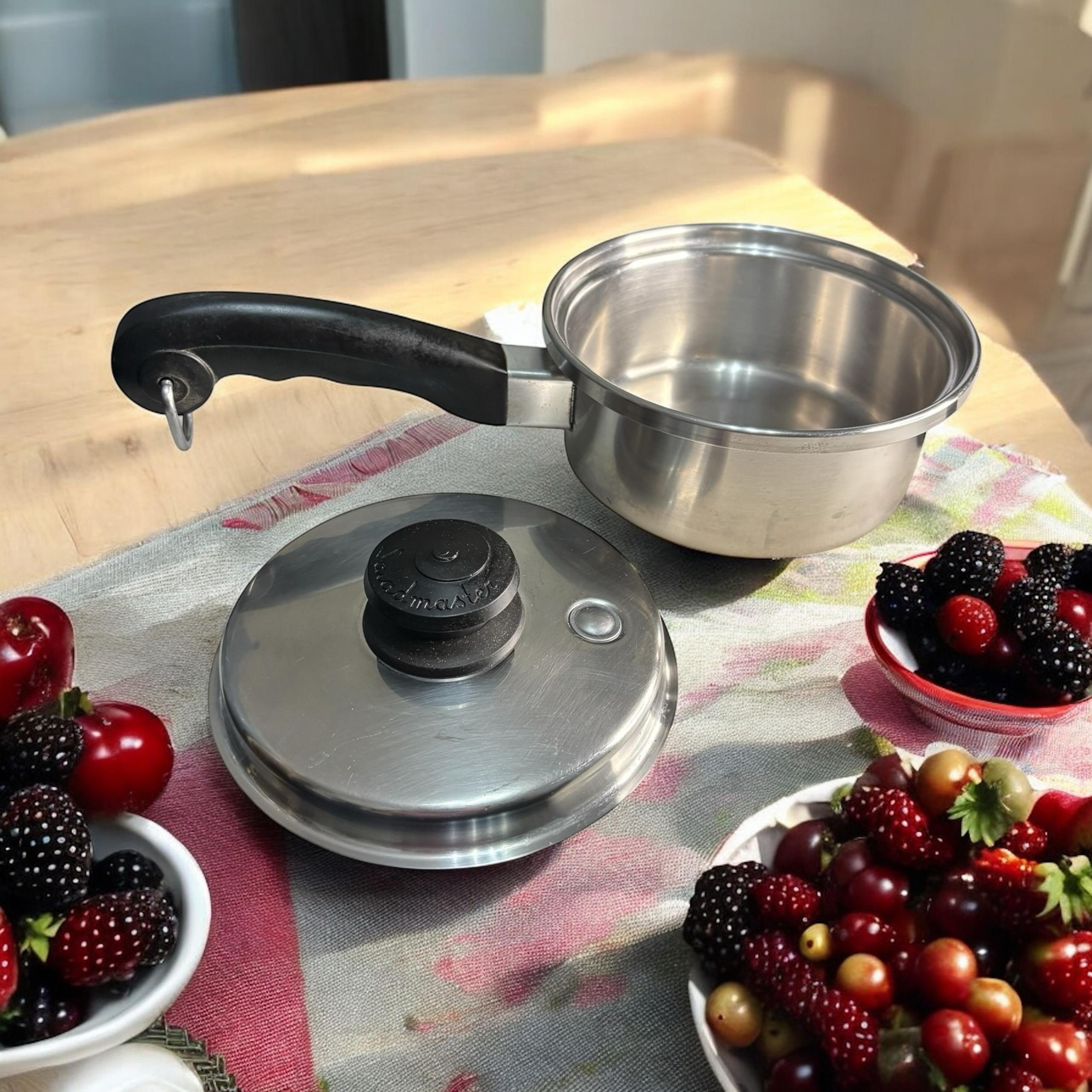Saladmaster 1 Quart Saucepan 7” Across Stainless Steel 18-8 Tri Clad Vapor Lid