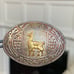 Vintage 925 Sterling Silver 18K Yellow Gold Llama Alpaca Oval Pendant Brooch Pin