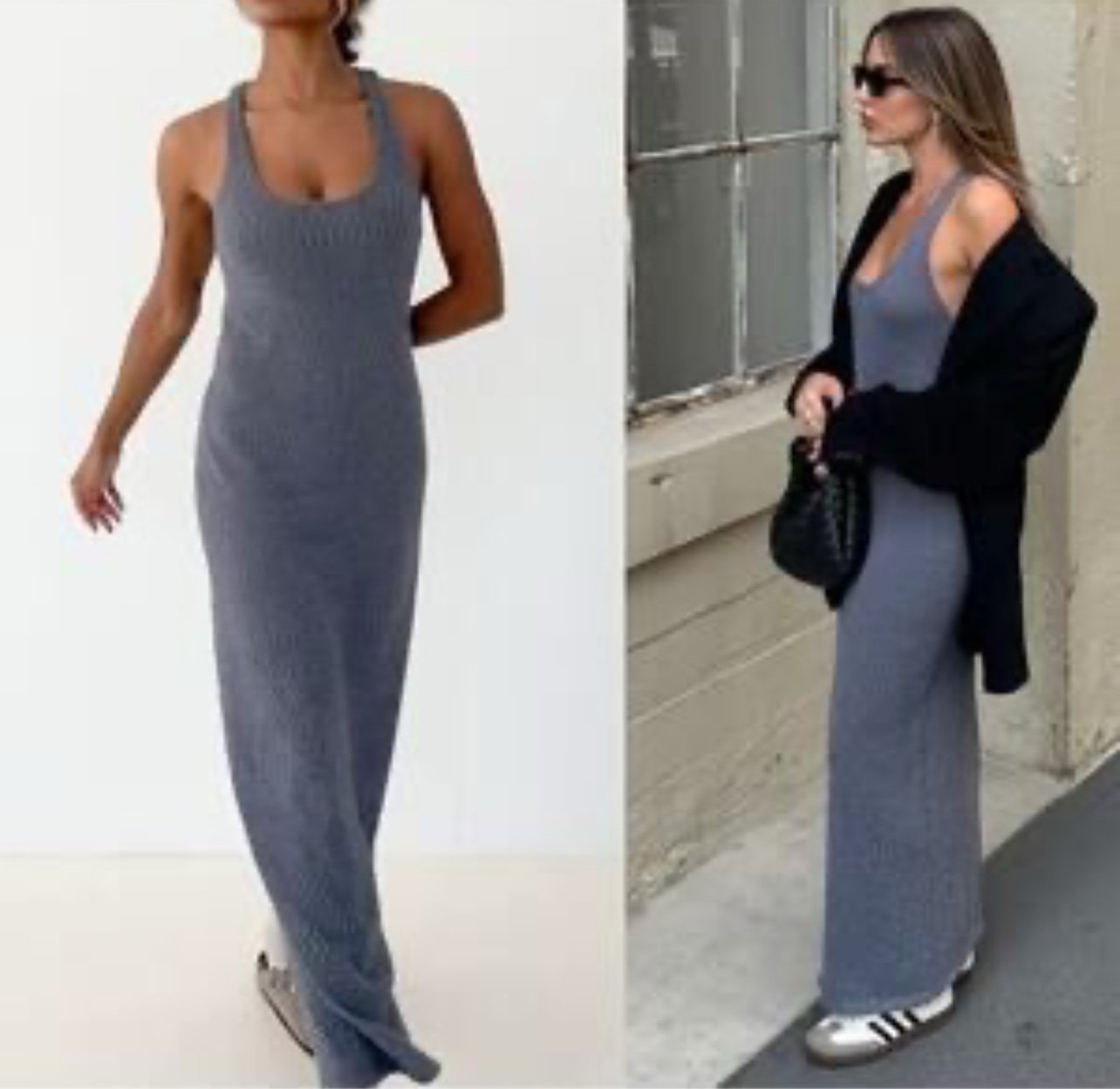 RUMORED NWT Women Smoke Heather Lakeville Maxi Knit Dress Size Large