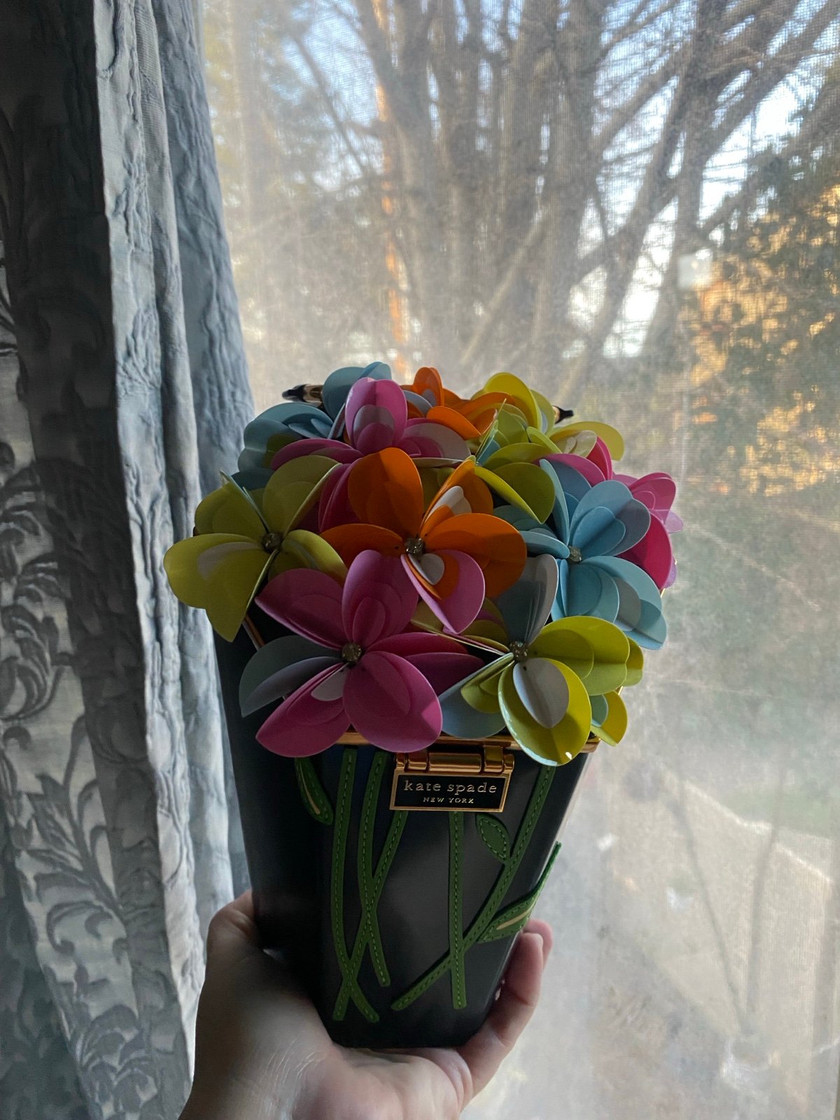 NWOT Kate Spade 3D Floral Embellished Vase Novelty bag