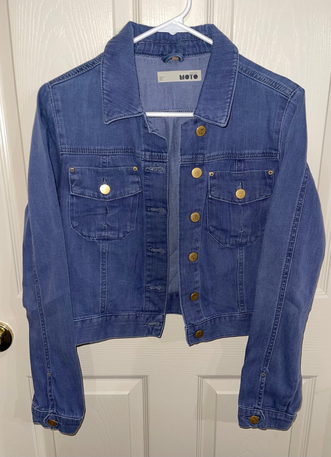 TOPSHOT MOTO Blue Jean Jacket size 8